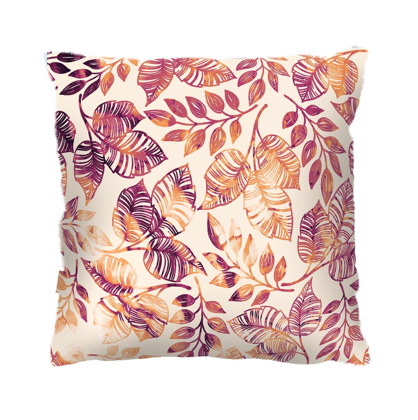 Sunset leaves Cushion, with inner cushion 45cm x 45cm