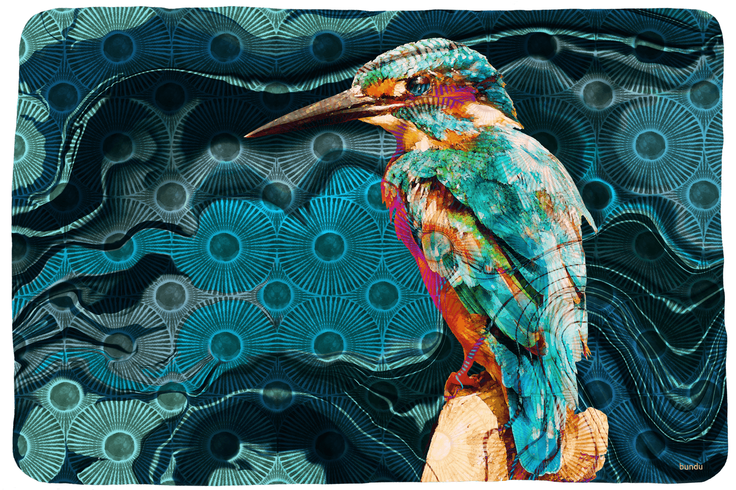 Kingfisher Deken, teddy fleece, 100cm x 150cm