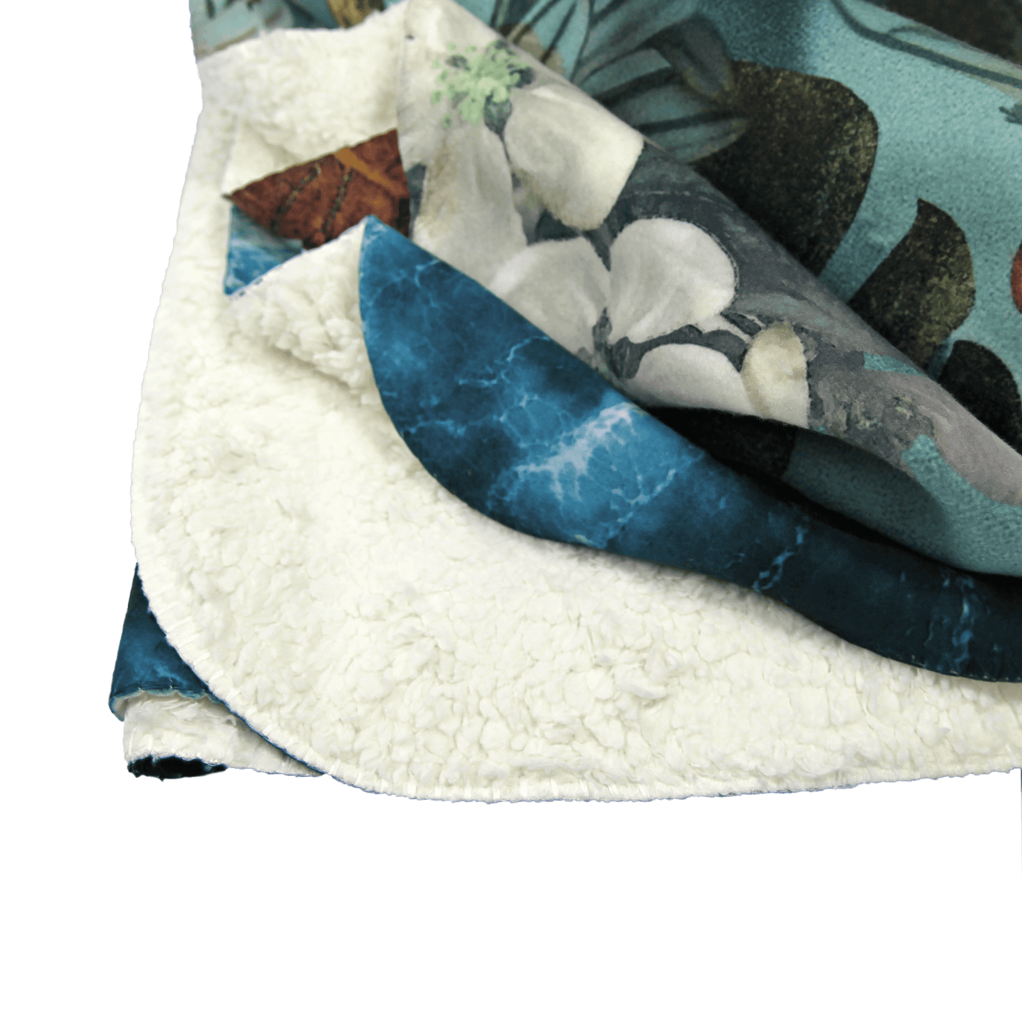 Ocean flora Deken, teddy fleece, 100cm x 150cm