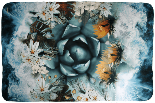 Ocean flora Deken, teddy fleece, 100cm x 150cm