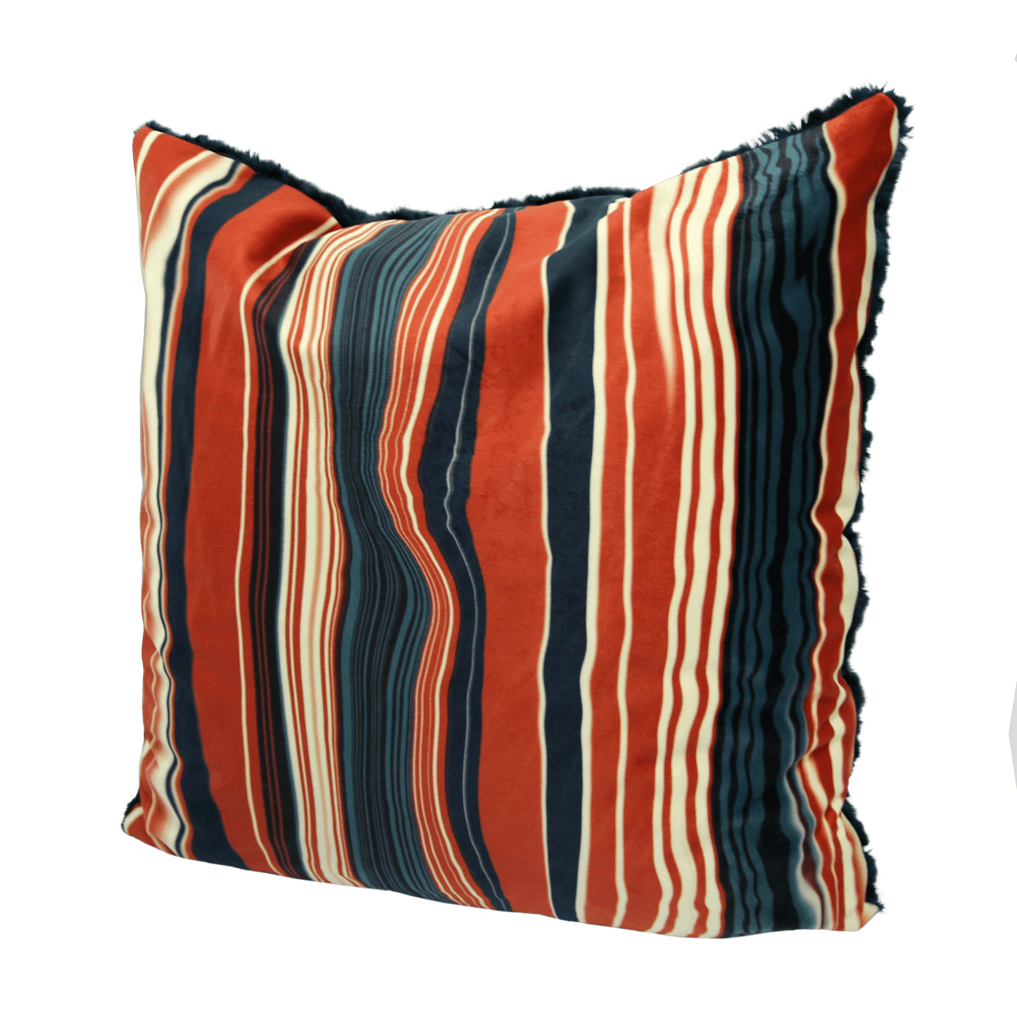 Orange & Petrol Kussen, met binnenkussen, 45cm x 45cm