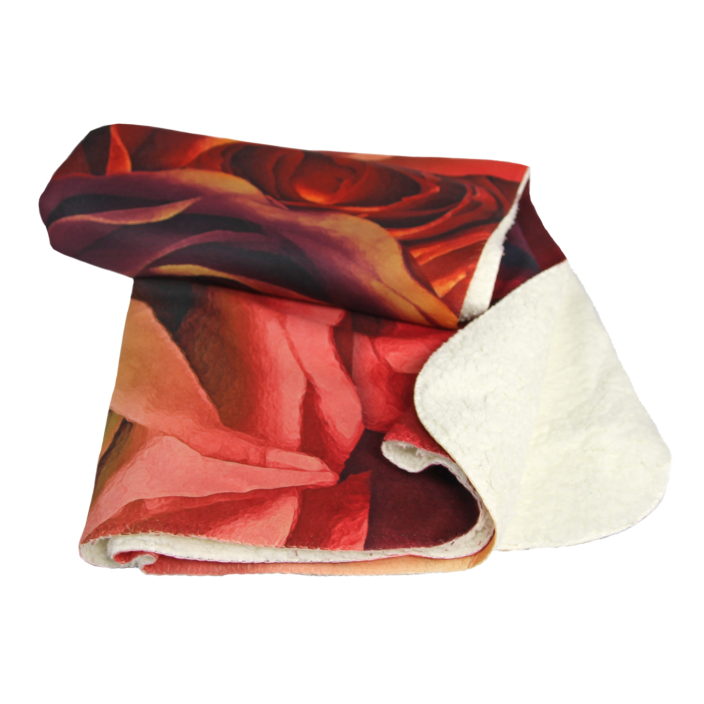 Rainbow rose Deken, teddy fleece, 100cm x 150cm