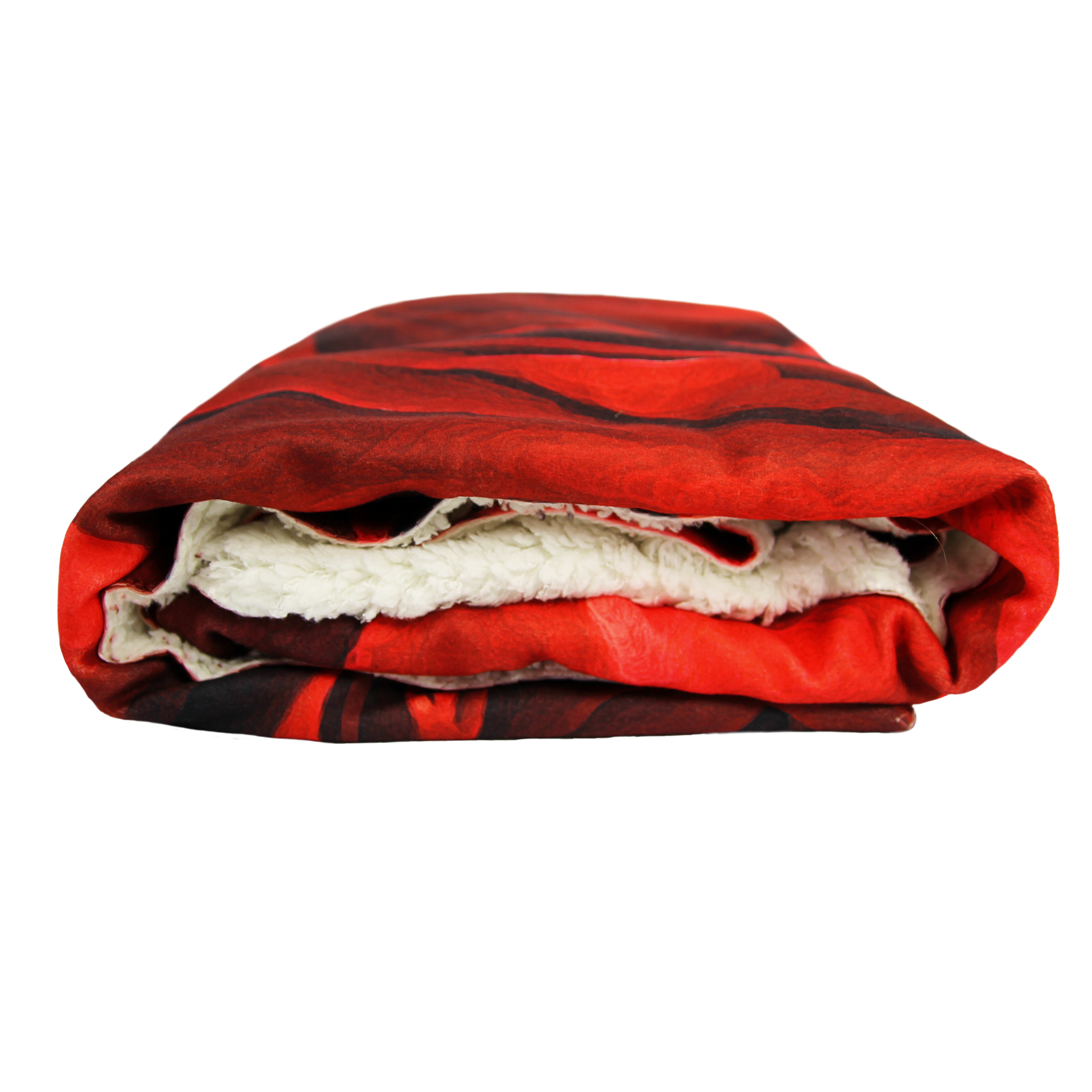 Red rose Deken, teddy fleece, 100cm x 150cm