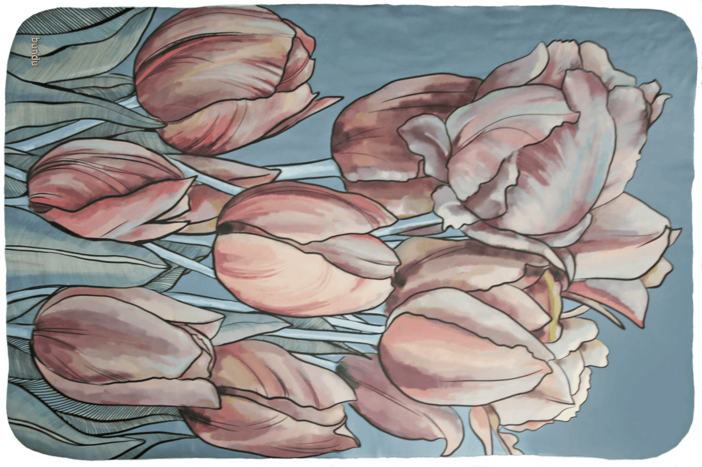 Tulips teddy fleece deken