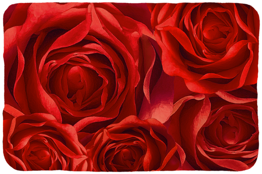 Red rose Deken, teddy fleece, 100cm x 150cm